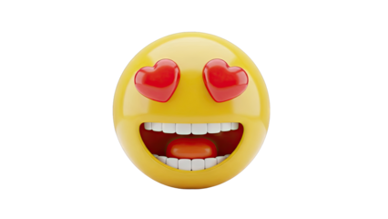 Emoji with Heart Eyes and Wide Smile