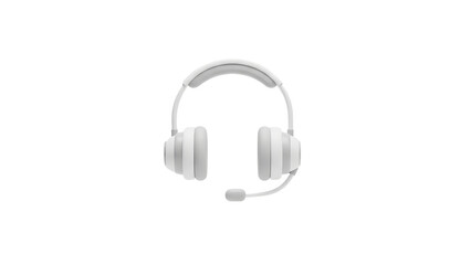 White headset with microphone for communication and audio