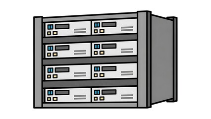 Server Rack with Multiple Units Illustration.