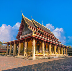 Historic Wat Si Saket Buddhist temple on the corner of Lan Xang and Setthathirat Roads, near Haw Phra Kaew, Vientiane, Laos.