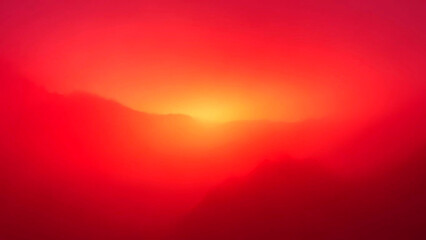 Vibrant Sunset over Silhouetted Mountains © Sadman Art
