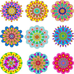 Vector Colored Mandala Round Colored Mandala Design 
