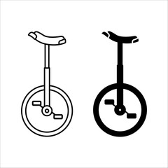 Unicycle icon and symbol design with editable strokes