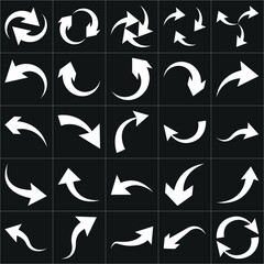 Set of arrow icons. vector illustration arrow shapes in various styles.