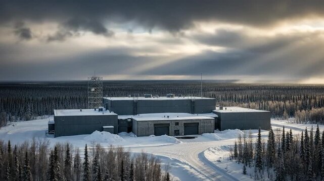 HAARP facility isolated in remote Alaskan wilderness wide angle