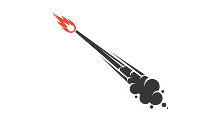 A stylized illustration features a match striking with flame, its trail leaving smoke. The design is minimalist, with a limited color palette © singo