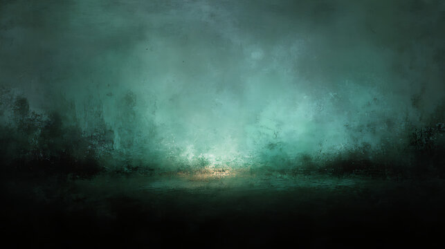 Dark Moody Teal and Green Abstract Textured Background with Atmospheric Grunge Effect for Creative Design Projects and Digital Art Compositions