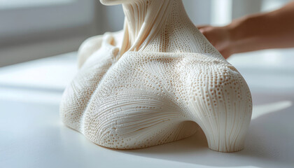 Abstract organic texture sculpture with soft light