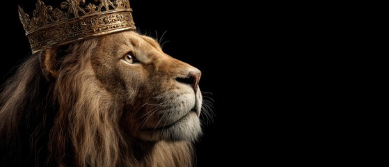 Lion king profile with crown