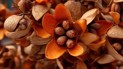 Closeup dried plant parts