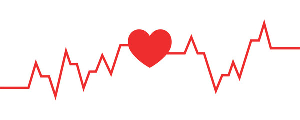 Heart pulse line icon, cardiology love heartbeat symbol