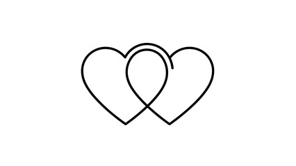 Two interconnected hearts symbolizing love