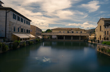 Views of the Italian town in Tuscany, from Bagno Vignoni.