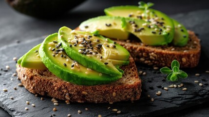 Avocado toast sesame seeds healthy breakfast