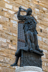 Naklejka premium Sculptures in the streets of Florence, different types.
