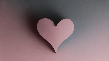 A soft pink heart shape stands out against a gradient background, evoking feelings of love and warmth.