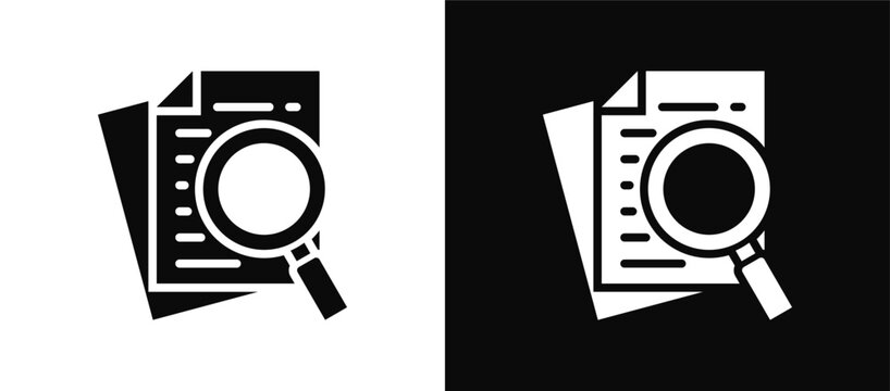 Research Paper icon set black and white