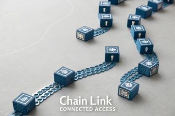 Abstract illustration of a chain link security access system