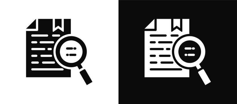 Case Study icon set black and white