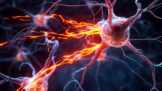 Neurons firing electrical signals