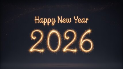 Glittering 2026 New Year Celebration Sparkle Night Sky Background Festive Design Element