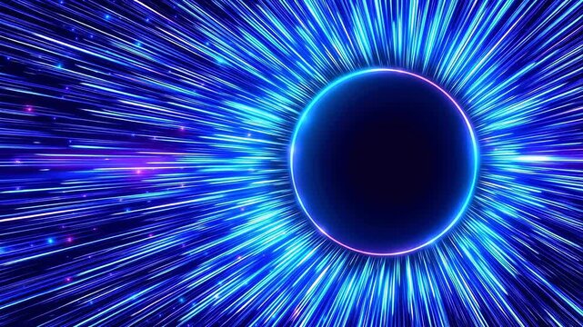 Abstract glowing circle with light beams