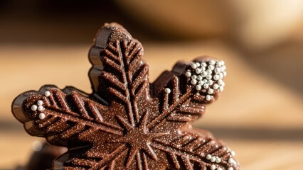 Intricate chocolate snowflake ornament