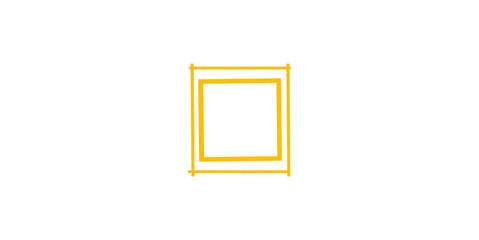 Square, Rectangle, Yellow, Collage Rectangle, Made of Paper, Photo Frame on Transparent Background