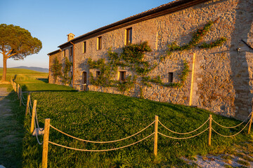 Sunset in Tuscany. Landscapes in the Orcia Valley, Tuscany, Italy.