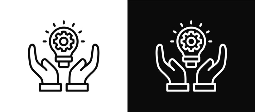 Development icon set black and white