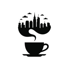 City Skyline Coffee Steam Art