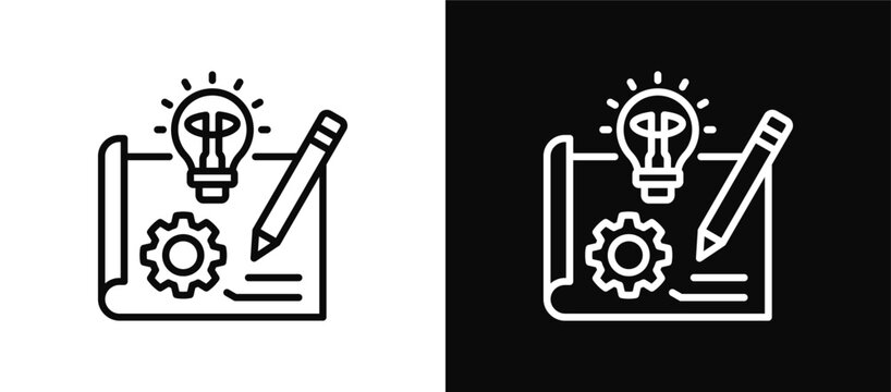 Prototype  icon set black and white