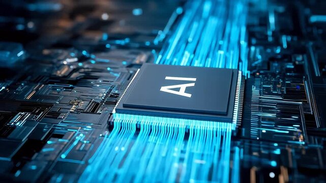 AI chip on circuit board