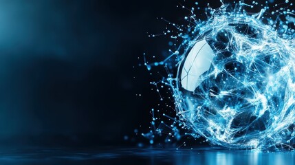 A stunning, futuristic representation of a glowing molecular orb surrounded by a digital aura, symbolizing innovation and advanced technology in a serene, dark setting.