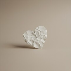 Minimal Valentine&rsquo;s Day Love Concept with Paper Heart
