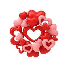 Valentine's Day hearts arrangement with soft lighting