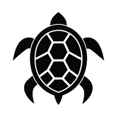 Obraz premium Sea turtle black silhouette vector, Marine creature and Ocean animal silhouette vector design. 