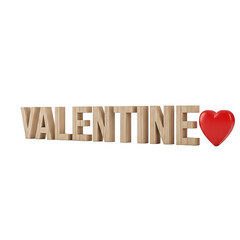 Wooden Letter Arrangement Valentine's Day Concept