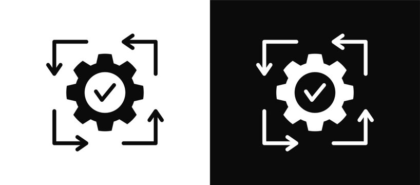 Progress icon set black and white