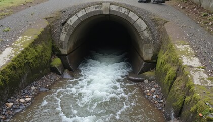 water flowing into the river
