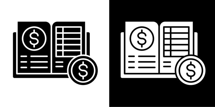 Accounting Book Icon Set White Style Collection