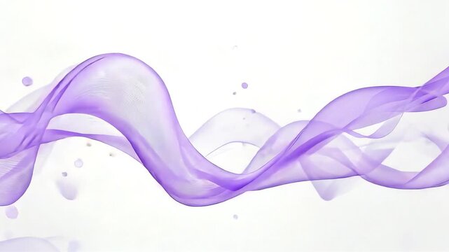 Soft flowing purple wave drifting across bright space with smooth translucent motion creating elegant abstract visual energy