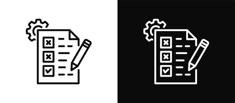 Correction icon set black and white