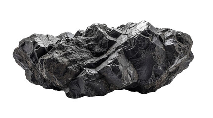 Obraz premium Raw Black Coal Piece isolated PNG with Transparent Background