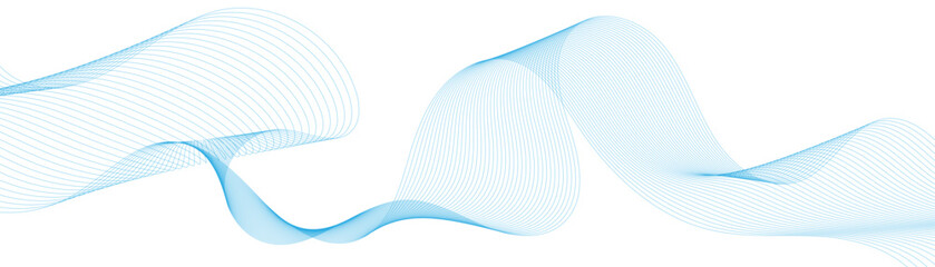 Abstract horizontal glowing blue line wave background