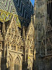Naklejka premium St. Stephen’s Cathedral (Stephansdom) on Stephansplatz in Vienna at Daytime