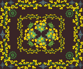 Yellow flower bed pattern