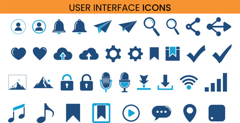 Minimal Clean User Interface UI Icons Collection for Digital Products