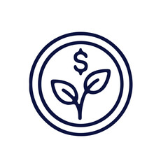 Obraz premium Eco Line Sustainable icon black and white vector design 