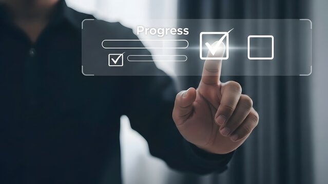 Man interacting with futuristic digital interface to access secure system - Powered by Adobe